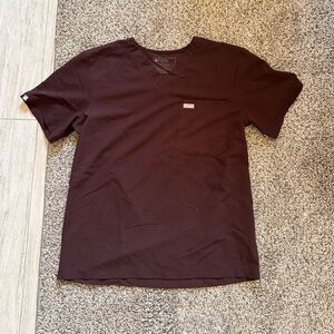 Figs Technical Collection Scrub Top, Men’s Size Medium, Brown